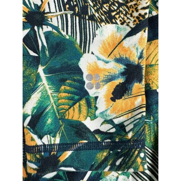 Sweaty Betty The Contour Leggings Green Hibiscus Floral Print Size XS - Picture 4 of 7